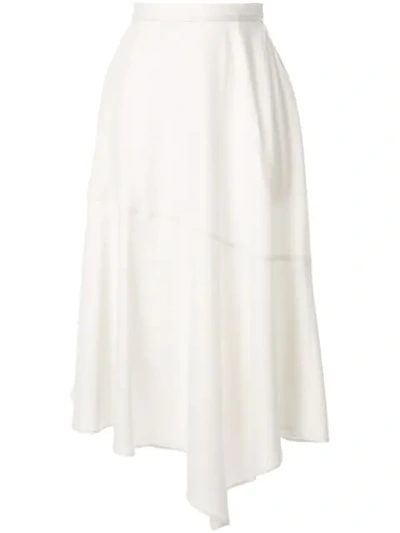 Shop Gvgv Asymmetric Hem Skirt In White