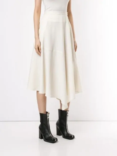 Shop Gvgv Asymmetric Hem Skirt In White
