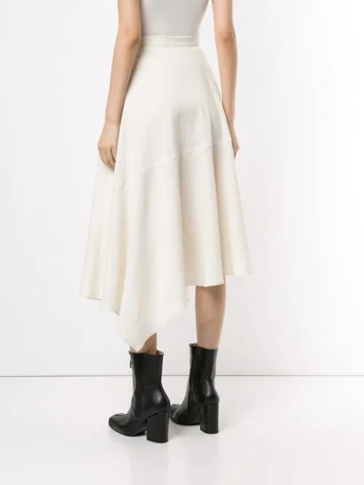 Shop Gvgv Asymmetric Hem Skirt In White
