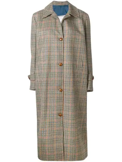 Shop Giuliva Heritage Collection Checked Button Coat In Neutrals