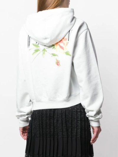 Shop Off-white Rose Print Hoodie