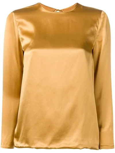 Shop Marques' Almeida Back Tie Fastened Blouse In Gold