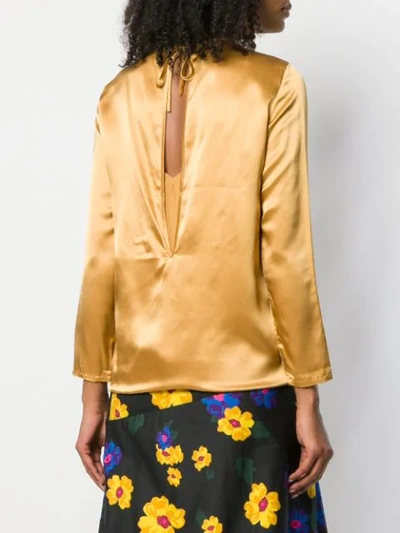 Shop Marques' Almeida Back Tie Fastened Blouse In Gold