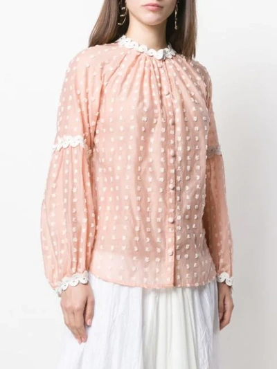 Shop Tsumori Chisato Embroidered Blouse - Pink