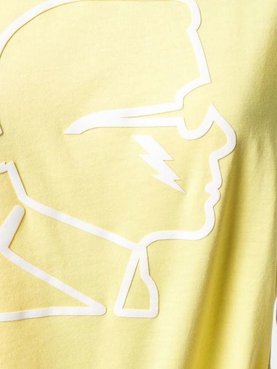 Shop Karl Lagerfeld Ikonik Lightning Bolt Tee In Yellow