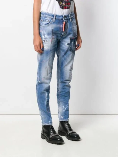 Shop Dsquared2 Skinny Dan Jeans In Blue