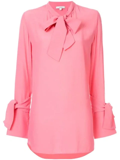 Shop Layeur Tie Neck Blouse In Pink