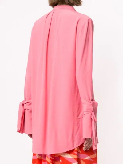 Shop Layeur Tie Neck Blouse In Pink