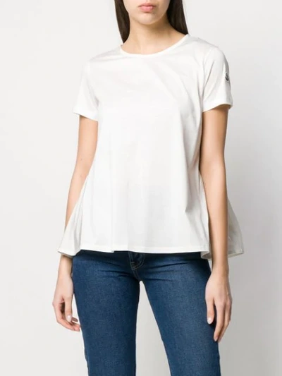 Shop Moncler Peplum Back T-shirt In 035 White