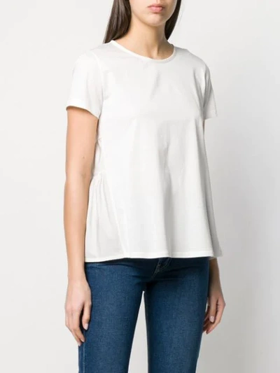 Shop Moncler Peplum Back T-shirt In 035 White