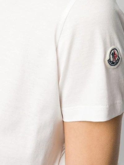 Shop Moncler Peplum Back T-shirt In 035 White