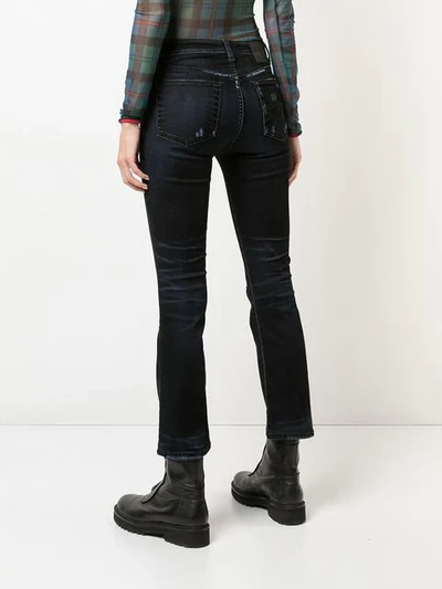 Shop R13 Ripped Skinny Flared Jeans In Black