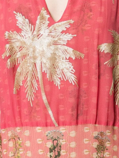 Shop Ailanto Embellished Palm Tree Dress In Pink