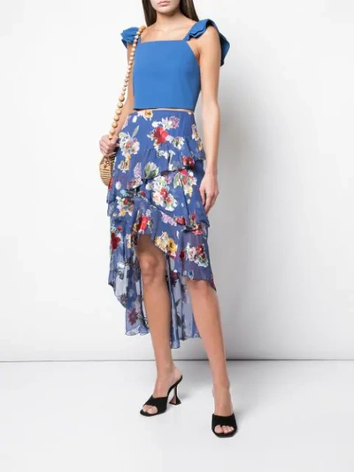 Shop Alice And Olivia Celestia Crop Top In Blue