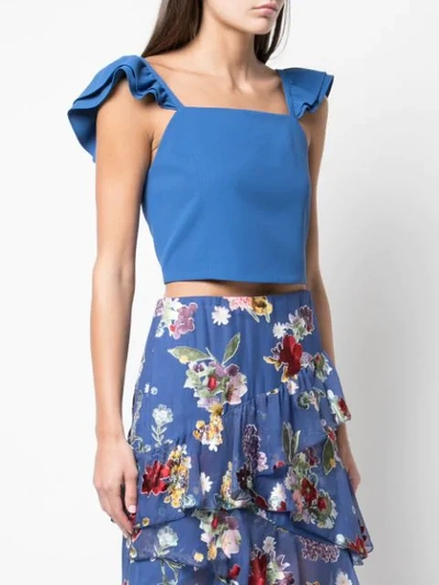 Shop Alice And Olivia Celestia Crop Top In Blue