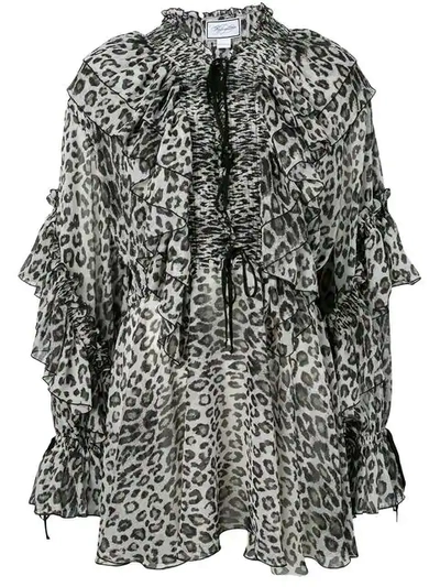 Shop Redemption Leopard Print Dress In Black