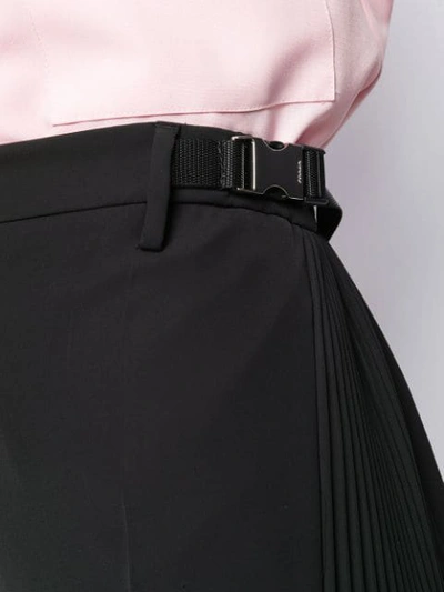 Shop Prada Pleated Detail Trousers In Black