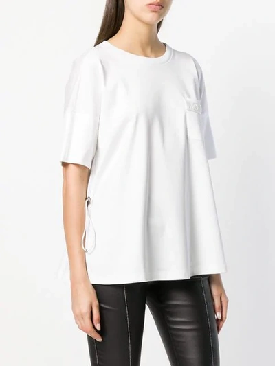 Shop Moncler Logo Flared T-shirt In White