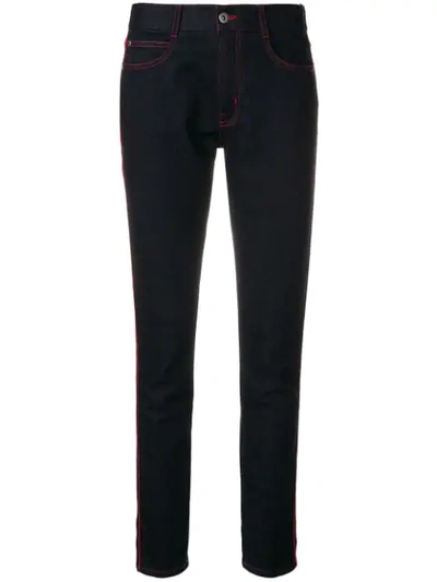 Shop Stella Mccartney Cropped Turn Up Hem Jeans In Blue