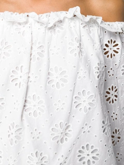 Shop Michael Michael Kors Floral Eyelet Blouse In White