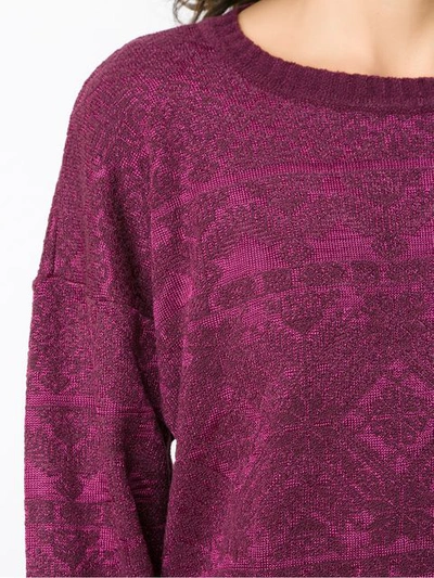 Shop Cecilia Prado Geometric Pattern Knitted Jumper In Purple