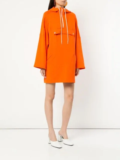 Shop Walk Of Shame Hoodie-style Dress In Orange