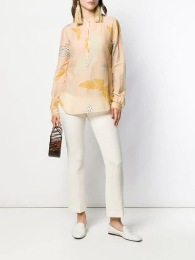 Shop Forte Forte Butterfly Print Shirt In Neutrals