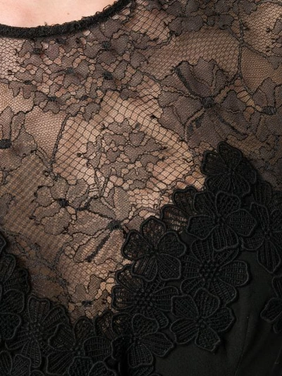 Shop Giambattista Valli Lace Cap Sleeve Dress In Black
