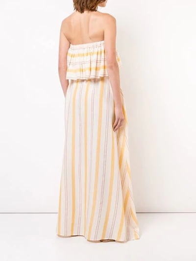 Shop Lemlem Zeritu Strapless Ruffle Dress In Yellow