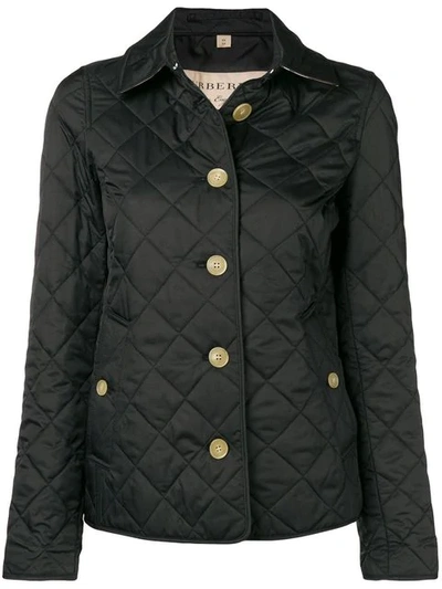check-print quilted jacket