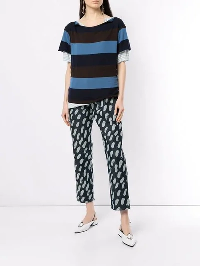 Shop Marni Graphic Print Jeans In Blue