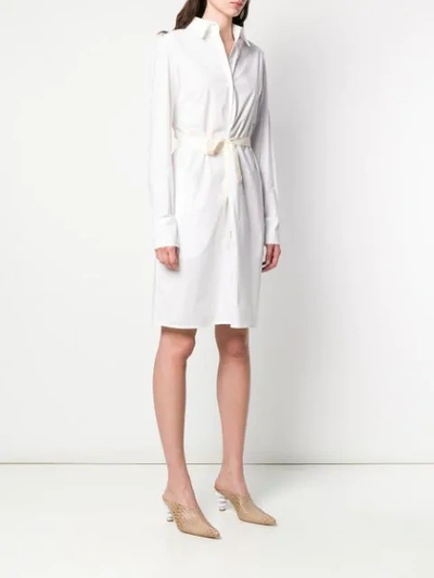 A.F.VANDEVORST 系腰带衬衫式连衣裙 - 白色
