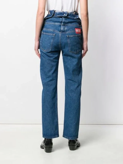 Shop Diesel Red Tag Foldover Waist Jeans In Blue