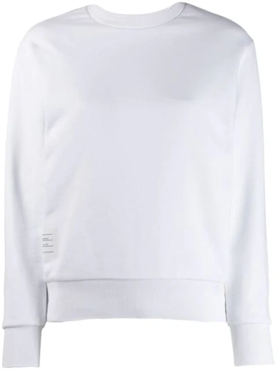 Shop Thom Browne Rwb-stripe Sweatshirt In White
