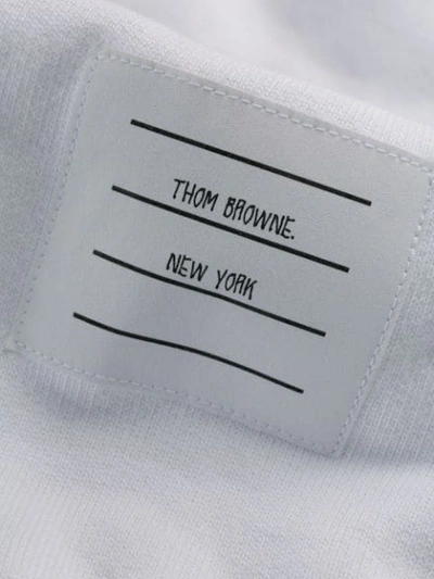 THOM BROWNE 经典回形针织圆领套头衫 - 白色