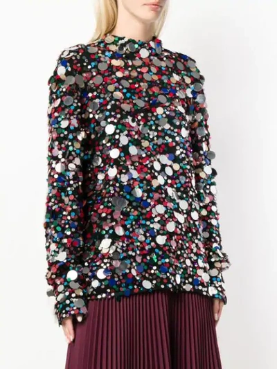 Shop Msgm Embellished Blouse - Black