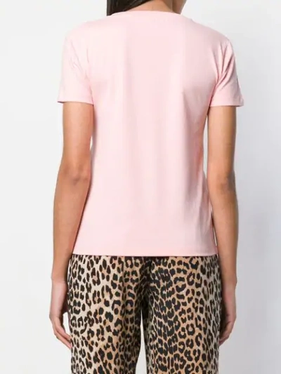 Shop Moschino Leopard Logo T-shirt In Pink