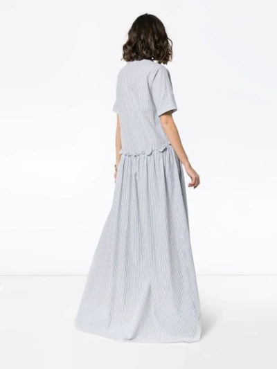 Shop Rosie Assoulin Striped Button Down Maxi Dress In White