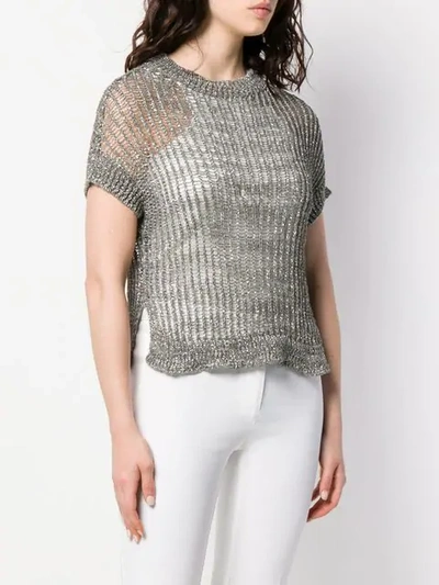 ANTONELLI RUFA KNITTED TOP - 银色