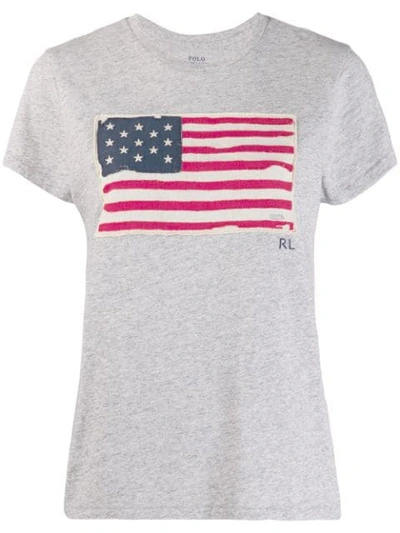 Shop Polo Ralph Lauren Usa Flag T In Grey