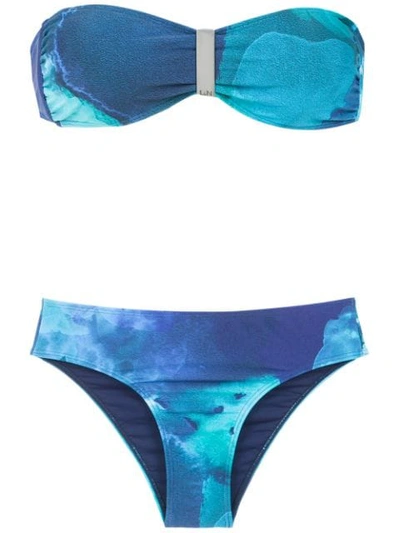 Shop Lygia & Nanny Printed Ester Bikini Set In Blue