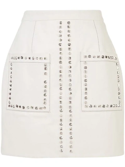 PROENZA SCHOULER 铆钉刺绣半身裙 - 白色