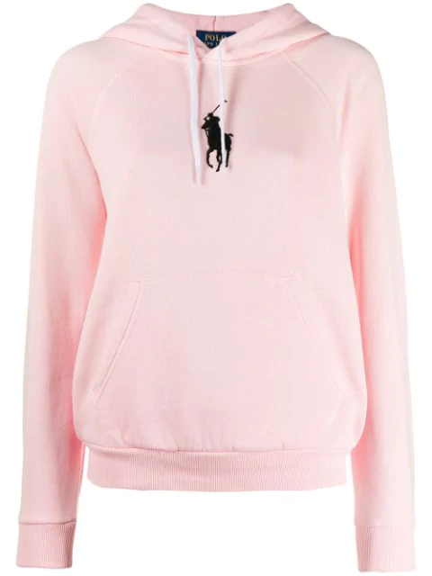 Polo Ralph Lauren Logo Embroidered Hoodie In Pink | ModeSens
