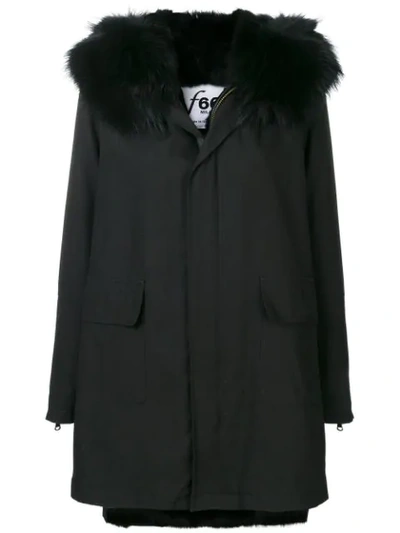 Shop Furs66 Fur-trimmed Parka Coat - Black