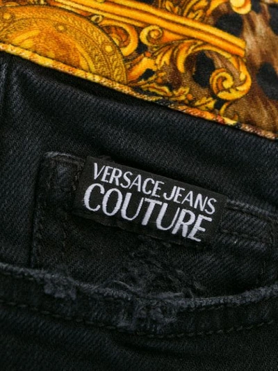 Shop Versace Jeans Couture Distressed Jeans In Black