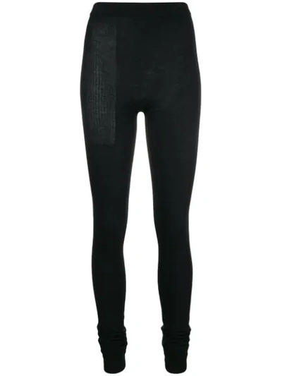 Shop Rick Owens Knitted Leggings - Black