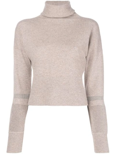 Shop Fabiana Filippi Turtleneck Jumper In Neutrals