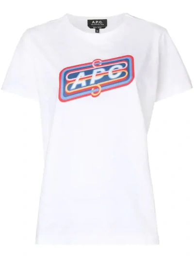Shop Apc A.p.c. Logo Print T-shirt - White