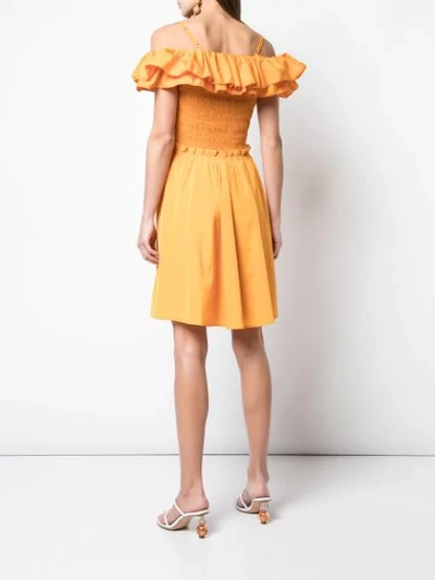 Shop Nicholas Frill Layered Dress In Orange