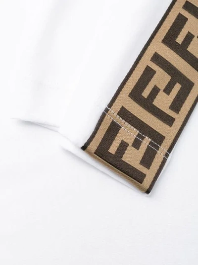 Shop Fendi Logo Trim Cropped T-shirt In White